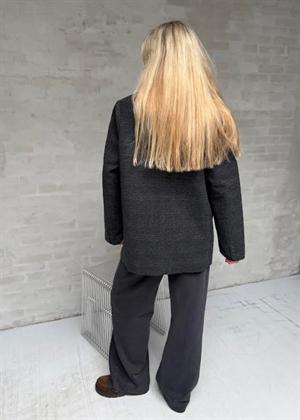 Solvej wool blazer Teal Check Boii Studios